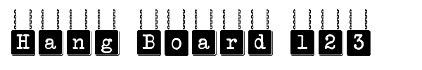 Hang Board 123 font preview